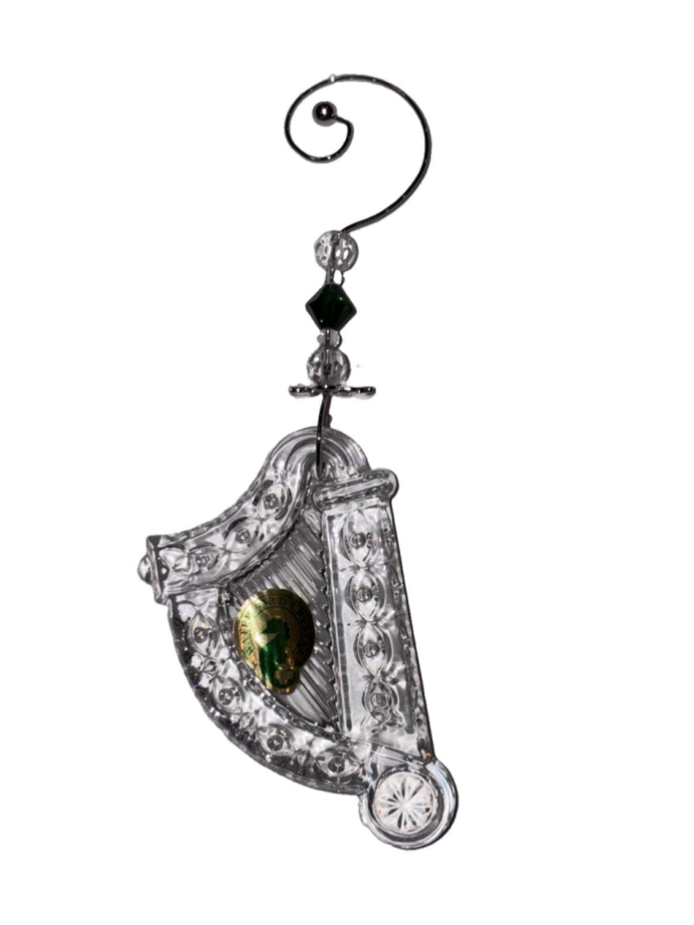 Waterford Crystal Irish Harp Christmas Tree Ornament /Accent Sticker -w /box